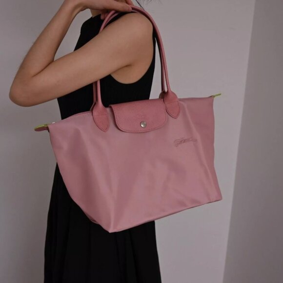 New Longchamp Le Pliage Original Large Shoulder Nylon Bag Tote pink - Picture 1 of 10
